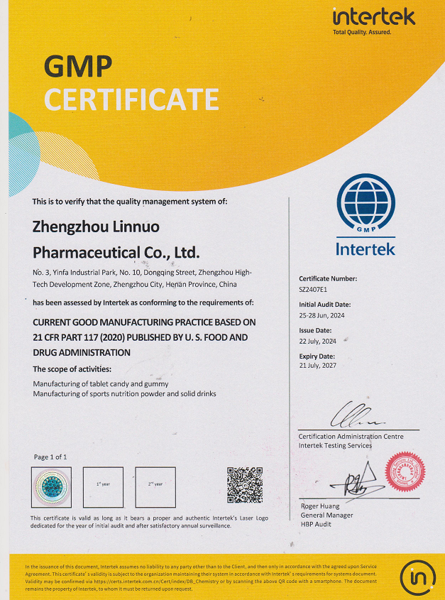 We have FDA food safety registration in the United States, GMP production certification, and ISO 22000 food safety management system;

Products meet standards in multiple regions including the European Union, North America, and Asia.